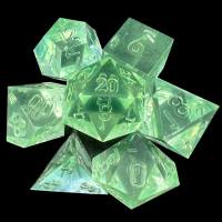 TDSO Precision Sharp Edge Mint Green Uninked 7 Dice Polyset