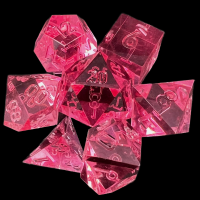 TDSO Precision Sharp Edge Fuchsia Uninked 7 Dice Polyset