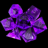 TDSO Precision Sharp Edge Amethyst Uninked 7 Dice Polyset