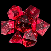 TDSO Precision Sharp Edge Red Wine Uninked 7 Dice Polyset