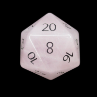 TDSO Gemstone Quartz Rose & Black D20 Dice