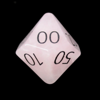 TDSO Gemstone Quartz Rose & Black Percentile Dice