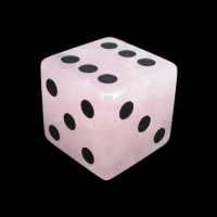 TDSO Gemstone Quartz Rose & Black D6 Spot Dice
