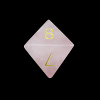 TDSO Gemstone Quartz Rose & Gold D8 Dice