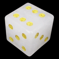 TDSO Gemstone Quartz Snow & Gold D6 Spot Dice