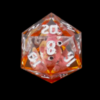 TDSO Sharp Edge Handmade Encased Beholder Red D20 Dice