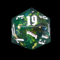 TDSO Sharp Edge Handmade Candy Glitter Purple & Black D20 Dice