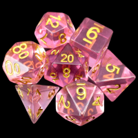 TDSO Sharp Edge Pink Crystal 7 Dice Polyset