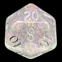 TDSO Shimmer Purple & Silver D20 Dice