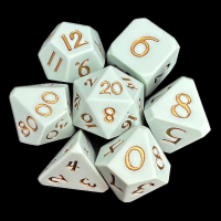 TDSO Silicone Pale Green & Gold 7 Dice Polyset BOUNCY DICE