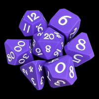 TDSO Silicone Purple & White 7 Dice Polyset BOUNCY DICE