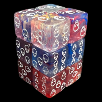 TDSO Eldritch Skull Blue Clear & Red 12 X d6 Dice Set
