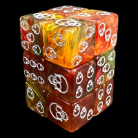 TDSO Eldritch Skull Amber Red &amp; Clear 12 x d6 Dice Set