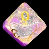 TDSO Snow Globe Violet Sunset D10 Dice