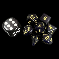 TDSO Gemstone Sodalite Dark & Gold MINI 7 Dice Polyset