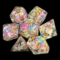 TDSO Sprinkles Multi With Gold 7 Dice Polyset