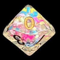 TDSO Sprinkles Multi With Gold D10 Dice