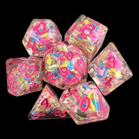 TDSO Sprinkles Multi With Pink 7 Dice Polyset