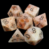 TDSO Gemstone Sunstone & Black 7 Dice Polyset
