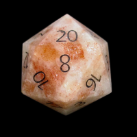 TDSO Gemstone Sunstone & Black D20 Dice