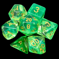 TDSO Supernova Green 7 Dice Polyset LTD EDITION