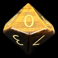 TDSO Gemstone Tiger Eye Gold & Gold D10 Dice