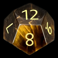 TDSO Gemstone Tiger Eye Gold & Gold D12 Dice