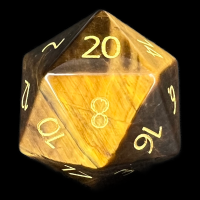 TDSO Gemstone Tiger Eye Gold & Gold D20 Dice