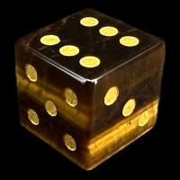 TDSO Gemstone Tiger Eye Gold & Gold D6 Spot Dice
