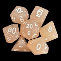 TDSO Translucent Glitter Peach 7 Dice Polyset