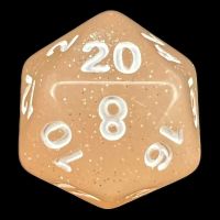 TDSO Translucent Glitter Peach D20 Dice