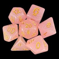 TDSO Translucent Glitter Pink 7 Dice Polyset