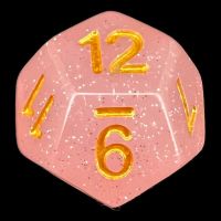 TDSO Translucent Glitter Pink D12 Dice