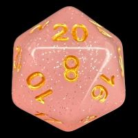 TDSO Translucent Glitter Pink D20 Dice