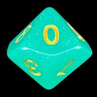 TDSO Translucent Glitter Teal D10 Dice