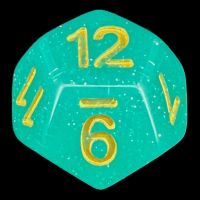 TDSO Translucent Glitter Teal D12 Dice
