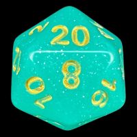 TDSO Translucent Glitter Teal D20 Dice