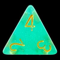 TDSO Translucent Glitter Teal D4 Dice
