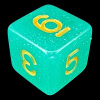 TDSO Translucent Glitter Teal D6 Dice