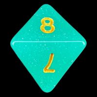 TDSO Translucent Glitter Teal D8 Dice