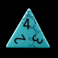 TDSO Gemstone Turquoise Synthetic Blue & Black D4 Dice