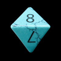 TDSO Gemstone Turquoise Synthetic Blue & Black D8 Dice