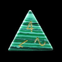 TDSO Malachite Green Synthetic Turquoise with Engraved Numbers 16mm Precious Gem D4 Dice