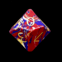 TDSO Multi Fire Synthetic Turquoise with Engraved Numbers 16mm Stone D10 Dice