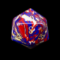 TDSO Multi Fire Synthetic Turquoise with Engraved Numbers 16mm Stone D20 Dice