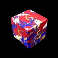 TDSO Multi Fire Synthetic Turquoise with Engraved Numbers 16mm Stone D6 Dice