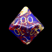 TDSO Multi Fire Synthetic Turquoise with Engraved Numbers 16mm Stone Percentile Dice