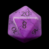 TDSO Turquoise Purple Synthetic with Engraved Numbers 16mm Precious Gem D20 Dice
