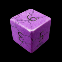 TDSO Turquoise Purple Synthetic with Engraved Numbers 16mm Precious Gem D6 Dice