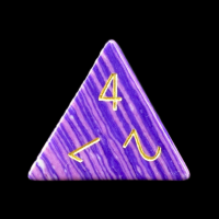 TDSO Turquoise Purple Wave Synthetic with Engraved Numbers 16mm Precious Gem D4 Dice